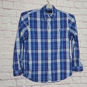 Ralph Lauren Long Sleeve Performance Plaid Button-Down Casual Shirt Large